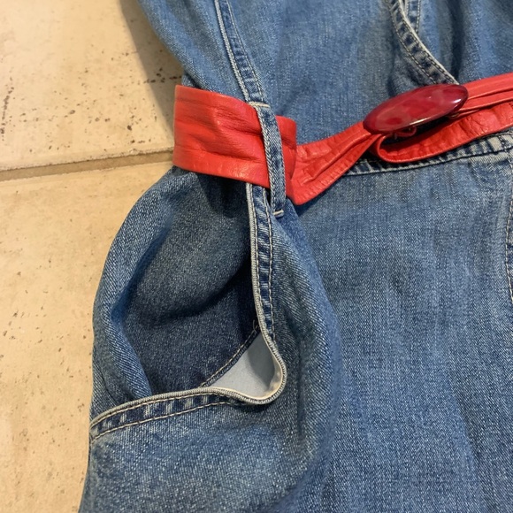 Vintage Gloria Vanderbilt Denim Wrap Dress Size Small - 90s Y2K - Picture 4 of 8